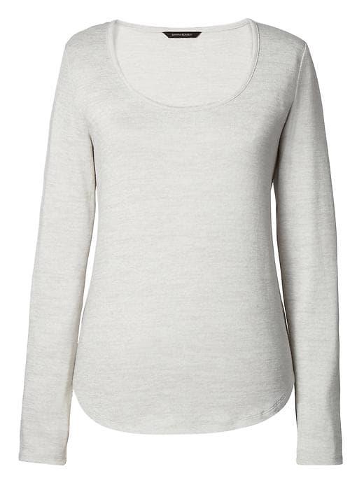 Banana Republic Soft Jersey High Low Curved Hem Tee - Heather Gray