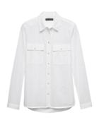 Banana Republic Womens Dillon Classic-fit Eyelet Utility Shirt White Size S