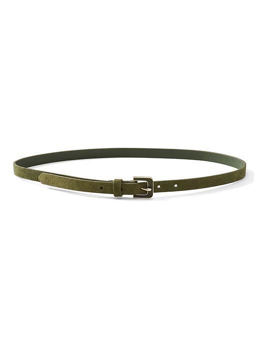 Banana Republic Womens Tortoise-buckle Suede Trouser Belt Olive Size Xs