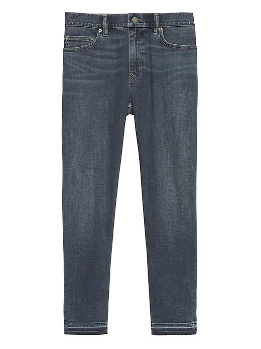Banana Republic Mens Athletic Tapered Cropped Rapid Movement Denim Jean Washed Indigo Size 35w
