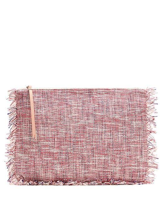 Banana Republic Large Expandable Tweed Pouch - Pink Multi