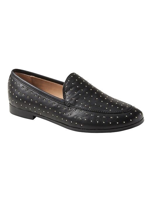 Banana Republic Womens Demi Studded Loafer Black Size 10