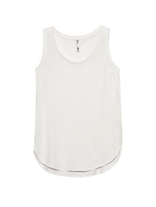 Banana Republic Womens Sandwashed Modal Blend Round-hem Tank White Size M