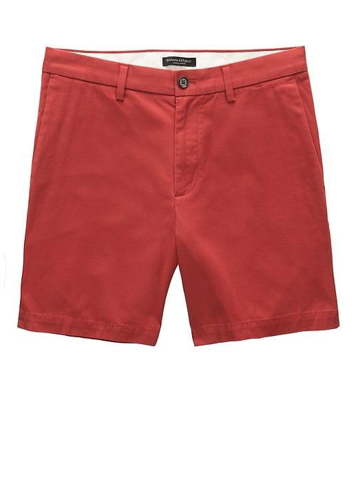 Banana Republic Mens 7 Stretch-cotton Aiden Slim Short Tango Red Size 36w