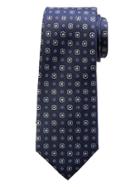 Banana Republic Mens Medallion Foulard Silk Nanotex Tie Dark Denim Size One Size