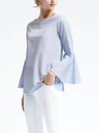 Banana Republic Womens Fluted Sleeve Top - Light Blue