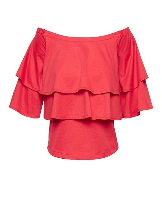 Banana Republic Womens Supima Cotton Off-the-shoulder Top Coral Glory Size Xl