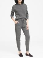 Banana Republic Womens Cashmere Side-stripe Jogger Pant Medium Heather Gray Size L