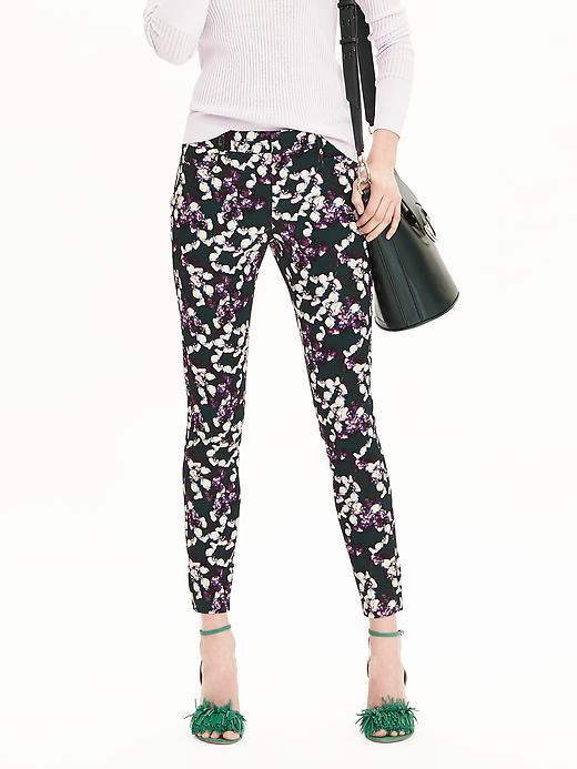 Banana Republic Womens New Sloan Fit Floral Slim Ankle Pant Size 0 Regular - Green Print