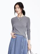 Banana Republic Extra Fine Merino Wool Crew Pullover Size S - Light Gray