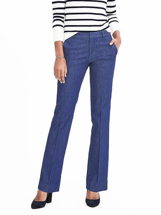 Banana Republic Womens Logan Fit Rinsed Denim Pant - Rinse