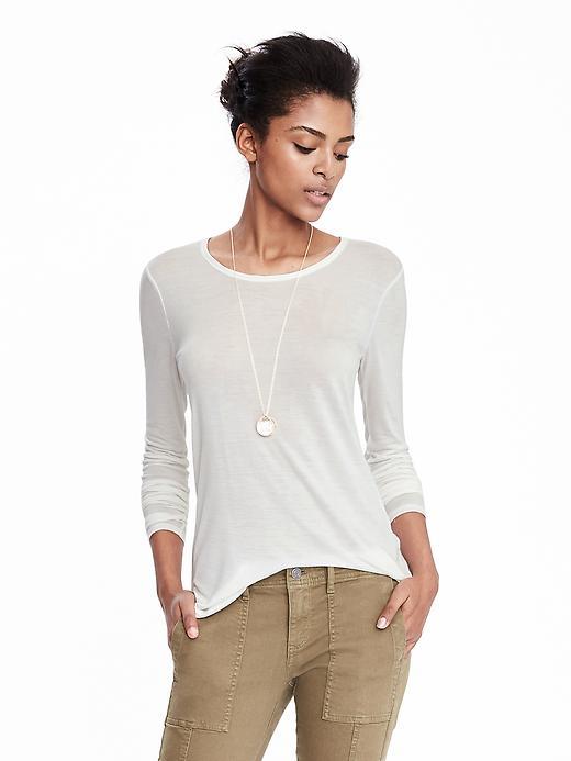 Banana Republic Womens Cotton Modal Crew Tee Size M - White