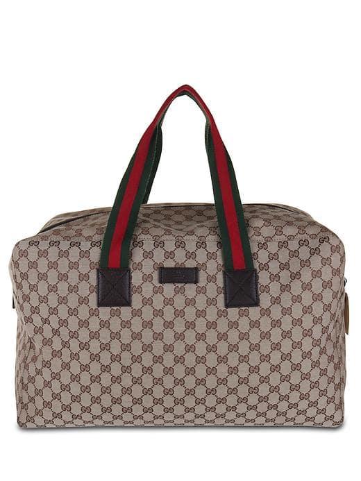 Banana Republic Mens Luxe Vintage Gucci Brown Canvas Carry On Duffle - Brown