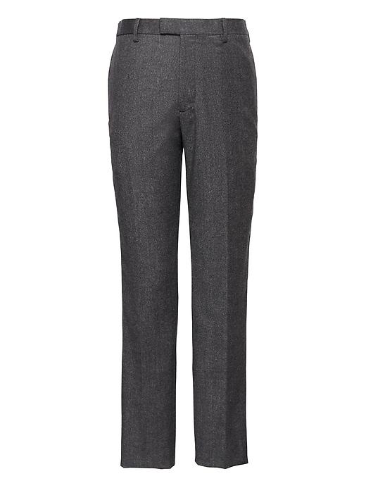 Banana Republic Mens Athletic Tapered Heathered Performance Stretch Wool Flannel Pant Charcoal Gray Size 26w