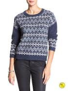 Banana Republic Factory Fair Isle Sweater Size L - Blue Heather