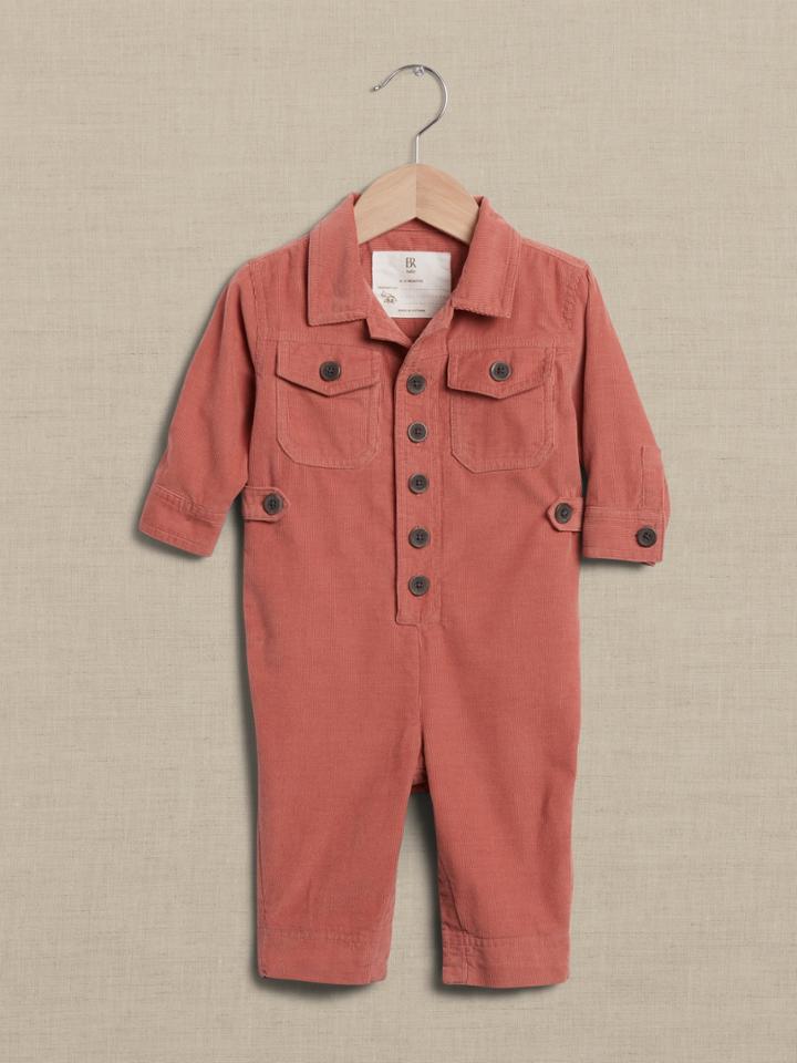 Corduroy Flightsuit For Baby