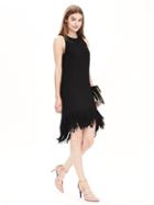 Banana Republic Womens Fringe Hem Dress Size 0 - Black