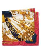 Banana Republic Womens Luxe Vintage Hermes Red Silk Soleil Scarf - Red