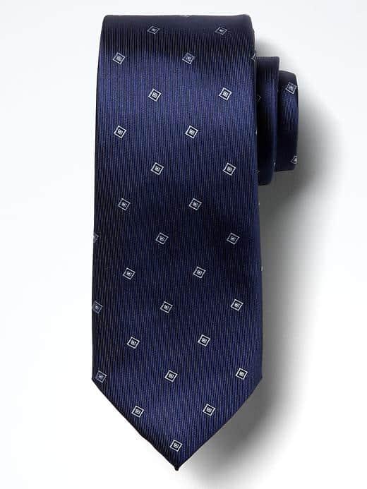 Banana Republic Mens Squares Silk Nanotex Tie - Navy