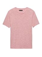 Banana Republic Mens Soft-wash Raw-edge Crew-neck T-shirt Burnt Rust Size L