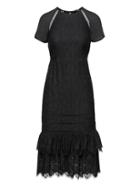 Banana Republic Womens Lace Midi Sheath Dress Black Size 12