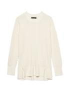 Banana Republic Womens Wool-cotton Blend Cable-knit Sweater Tunic Ivory Size Xxl