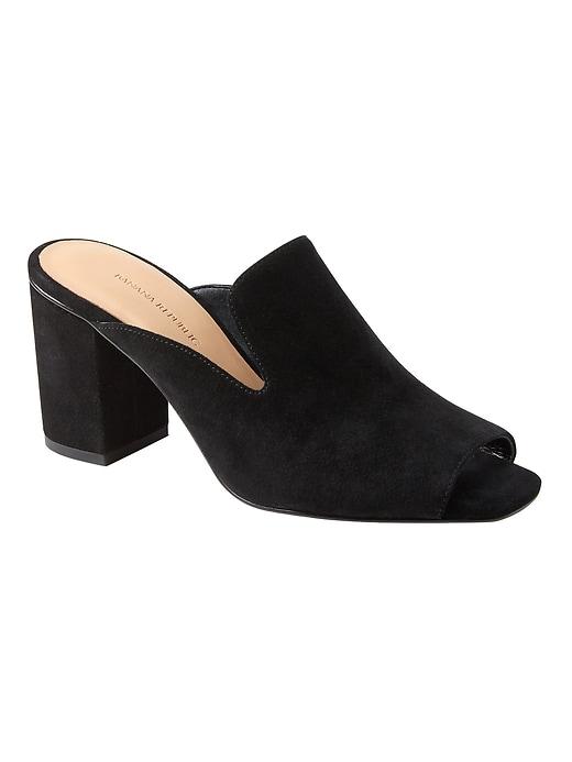 Banana Republic Womens Smoking Slipper Mule Black Suede Size 7