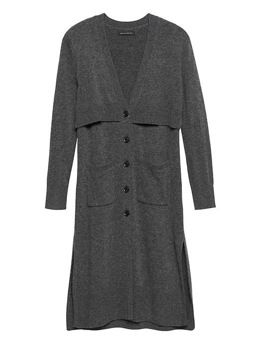 Banana Republic Womens Japan Online Exclusive Layered Duster Cardigan Sweater Dark Charcoal Gray Size S