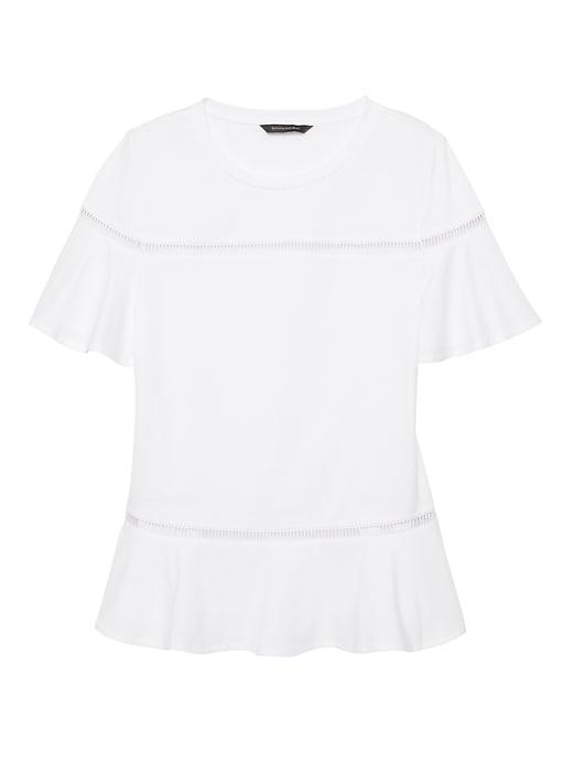Banana Republic Womens Ladder Lace Couture Tee White Size Xxl