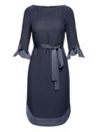 Banana Republic Womens Flounce Sleeve Tie-waist Dress Blue Gray Size 2
