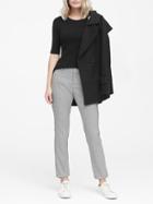 Banana Republic Womens Rib-knit Crew-neck Sweater Top Black Size Xl