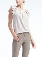 Banana Republic Womens Snake Print Box Pleat Top - Gray Sky