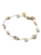 Banana Republic Womens Pearl And Bezel Stone Bracelet Gold Size One Size