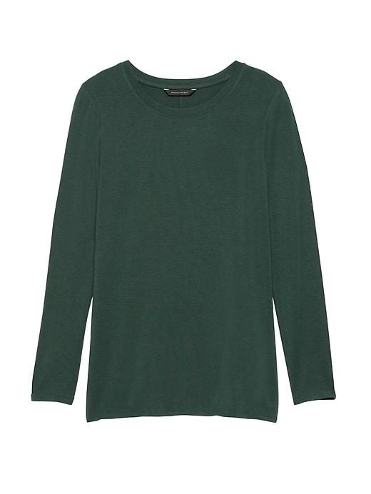Banana Republic Womens Soft Stretch Tunic T-shirt Forest Pine Size M