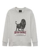 Banana Republic Mens Japan Online Exclusive French Terry Lion Graphic Sweatshirt Heather Gray Size L