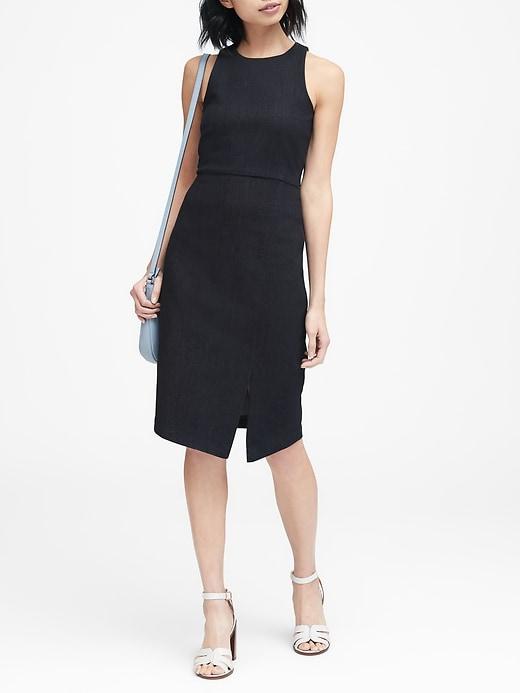 Banana Republic Womens Denim Sheath Dress Dark Rinse Size 16
