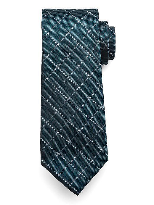 Banana Republic Mens Single Check Tie - Turquoise