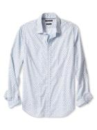 Banana Republic Mens Camden Fit Mini Floral Custom 078 Wash Shirt Size L Tall - Ice