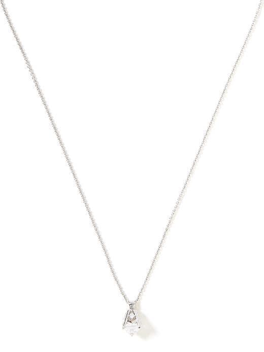 Banana Republic Ice Cut Pendant Necklace - Silver