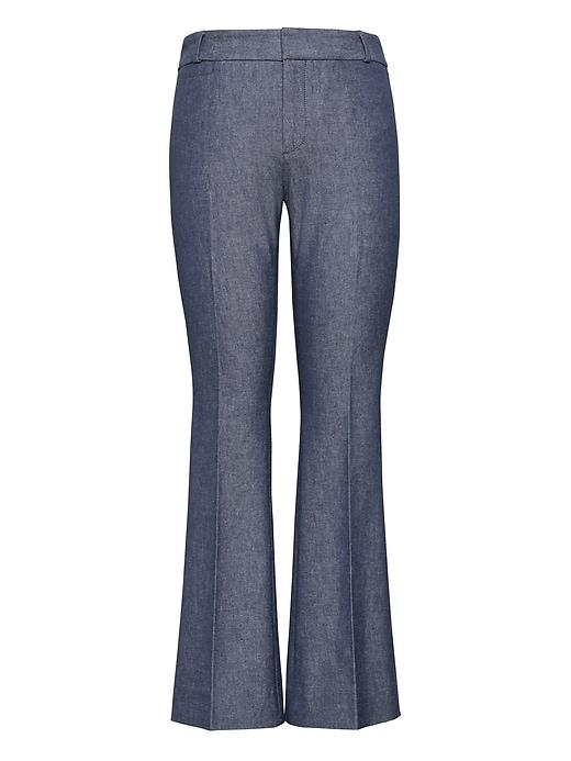 Banana Republic Womens Chambray Twill Crop Flare Pant Indigo Size 8