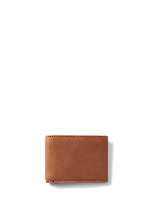 Banana Republic Mens Slim Colorblock Wallet Whiskey Size One Size