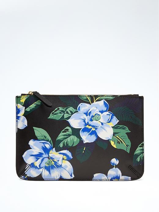 Banana Republic Floral Medium Pouch - Black