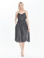 Banana Republic Womens Monogram Pleated Silk Dress Size 0 - Dark Charcoal