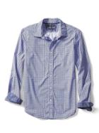 Banana Republic Mens Camden Fit Custom Wash Abstract Print Shirt - White