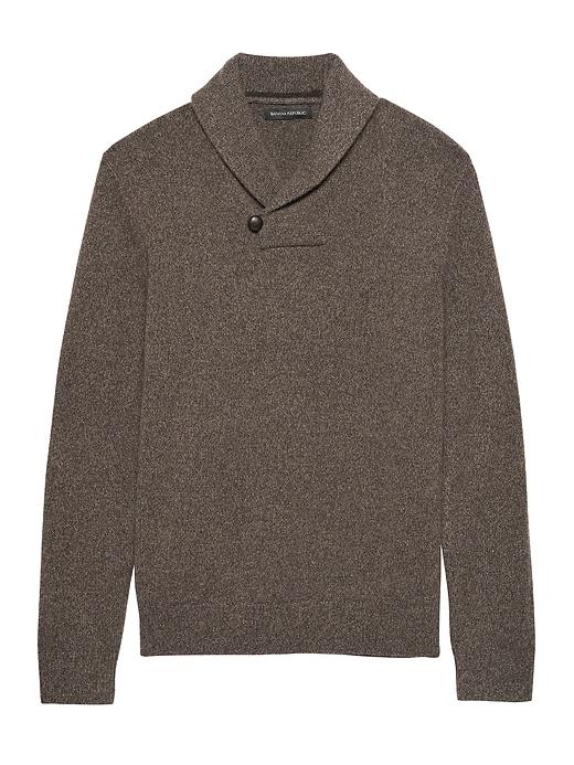 Banana Republic Mens Extra-fine Italian Merino Woolshawl-collar Sweater Coffee Brown Size Xs