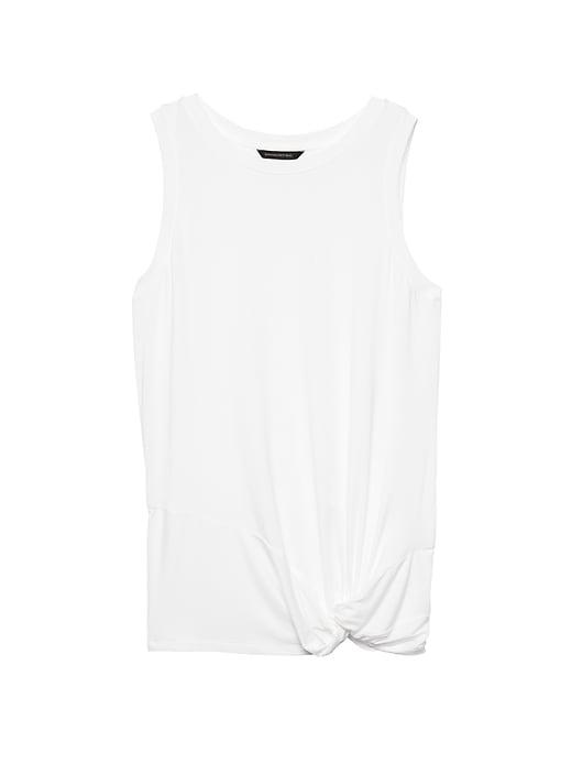 Banana Republic Womens Stretch-modal Twist Hem Tank White Size Xxl