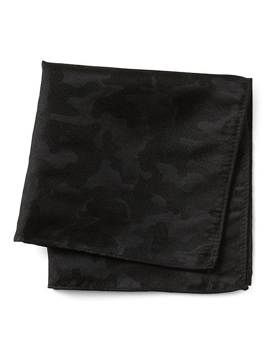 Banana Republic Mens Camo Textured Silk Pocket Square Black Size One Size