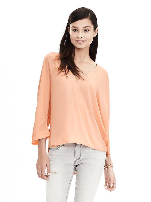 Banana Republic Womens Dolman Faux Wrap Blouse Size L - Bellini