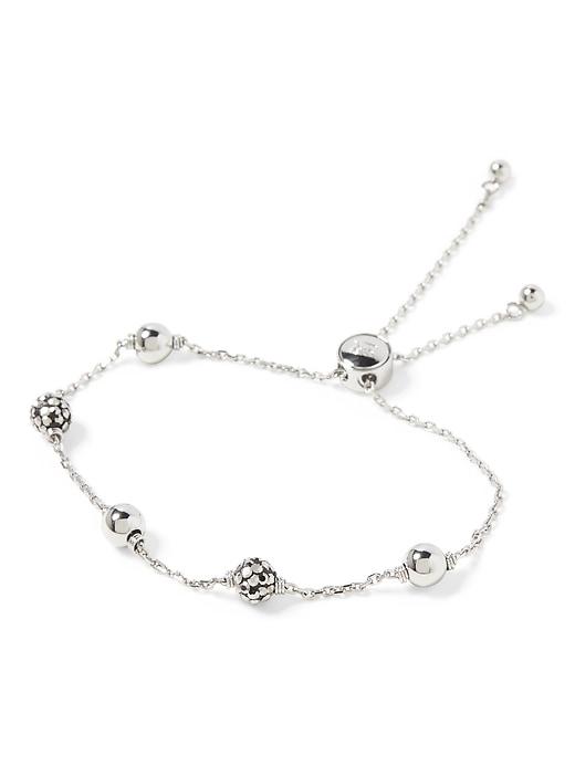 Banana Republic Womens Delicate Pav Ball Slider Bracelet Silver Size One Size