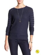 Banana Republic Factory Mixed Stitch Sweater Size L - Fall Navy